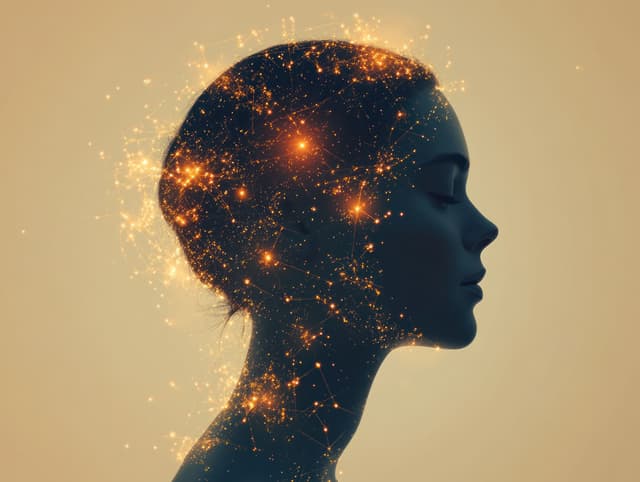 imagem de uma cabeca com luzes